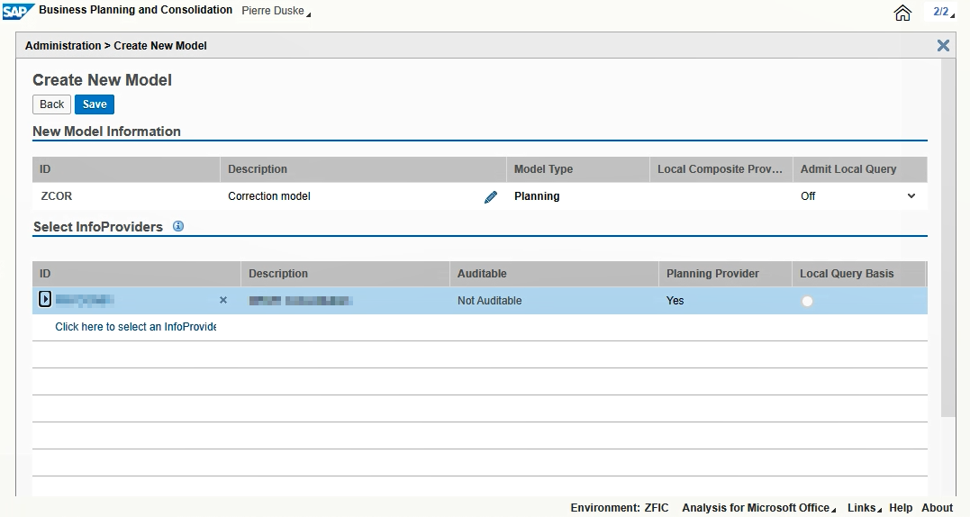 BPC Model InfoProvider Zuordnung